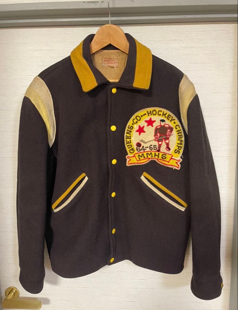 アワードジャケット　スタジャン　古着 ワッペン　ヴィンテージ　Mサイズ