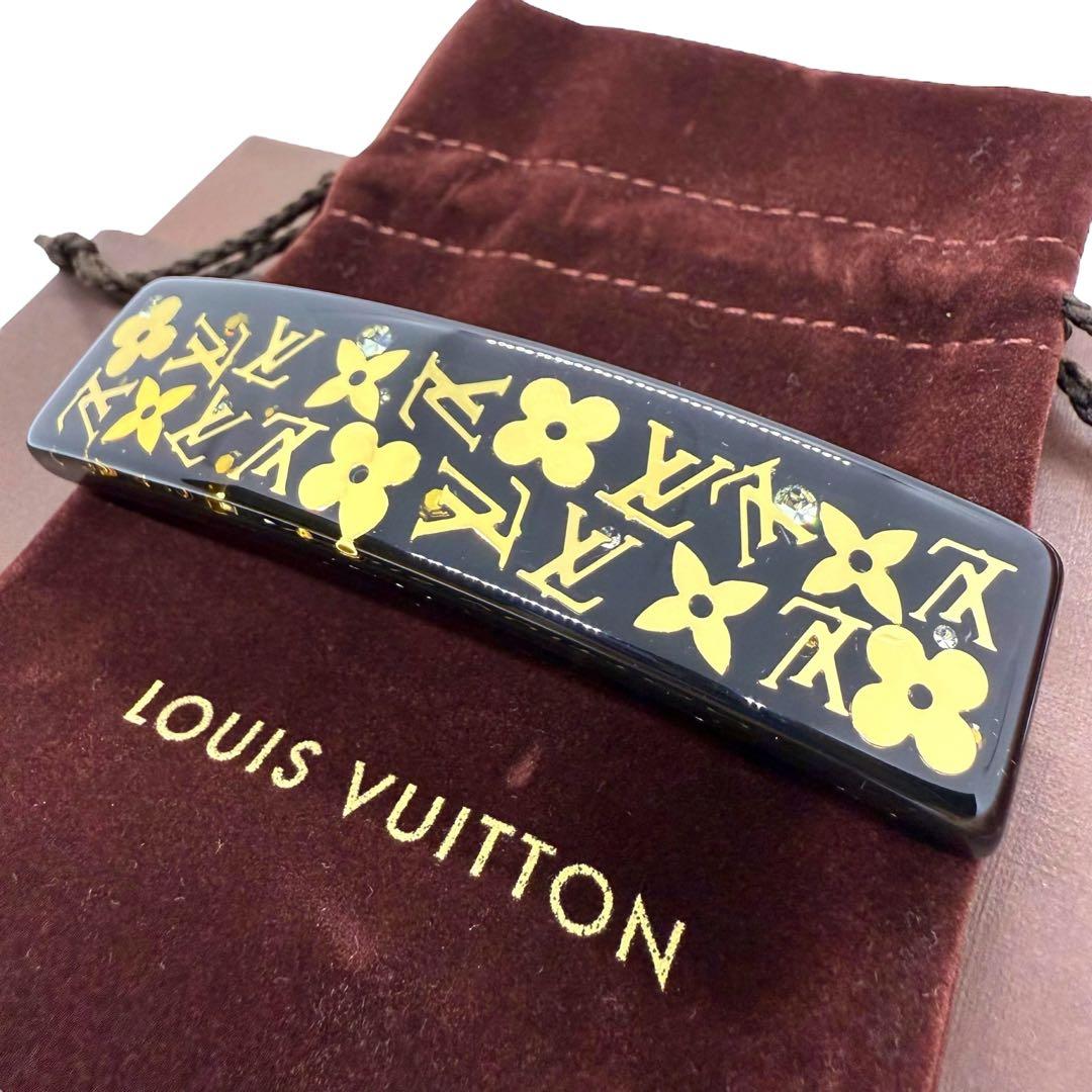 正規 美品 ルイヴィトン モノグラム バレッタ ヘアアクセサリー フランス製