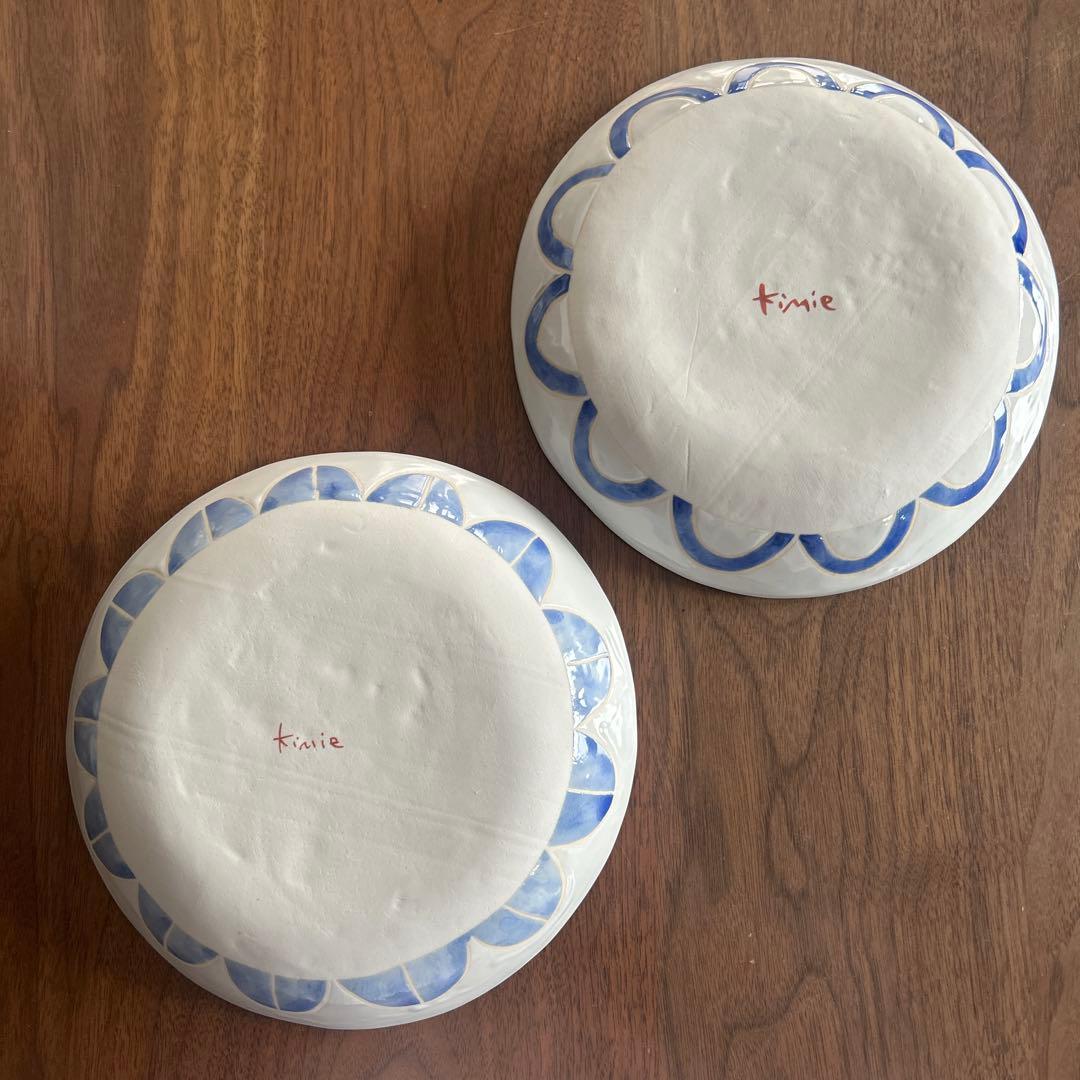 【新品未使用/箱あり】kimie ハンドメイド皿 2枚セット 20cm