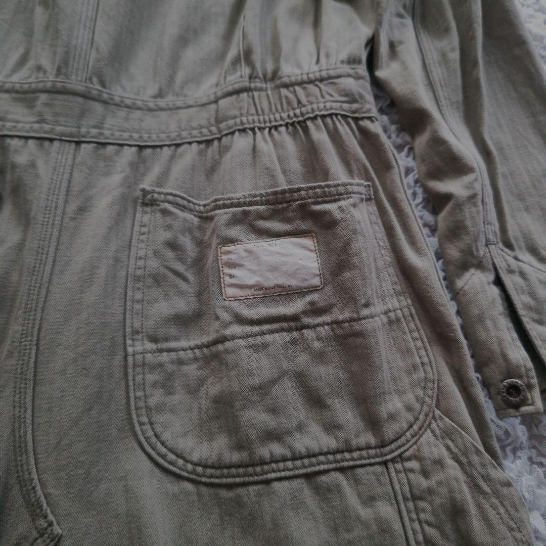 KAPITAL　コットン　オールインワンスカート　サイズ1　ロゴ入りメタルボタン