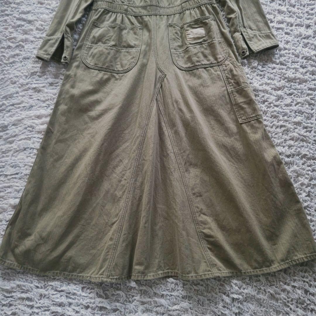 KAPITAL　コットン　オールインワンスカート　サイズ1　ロゴ入りメタルボタン