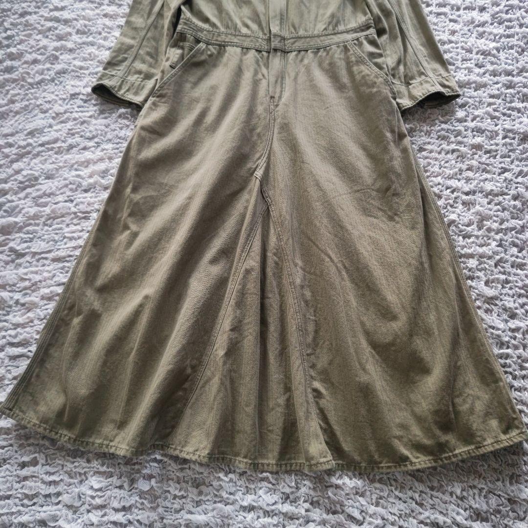 KAPITAL　コットン　オールインワンスカート　サイズ1　ロゴ入りメタルボタン