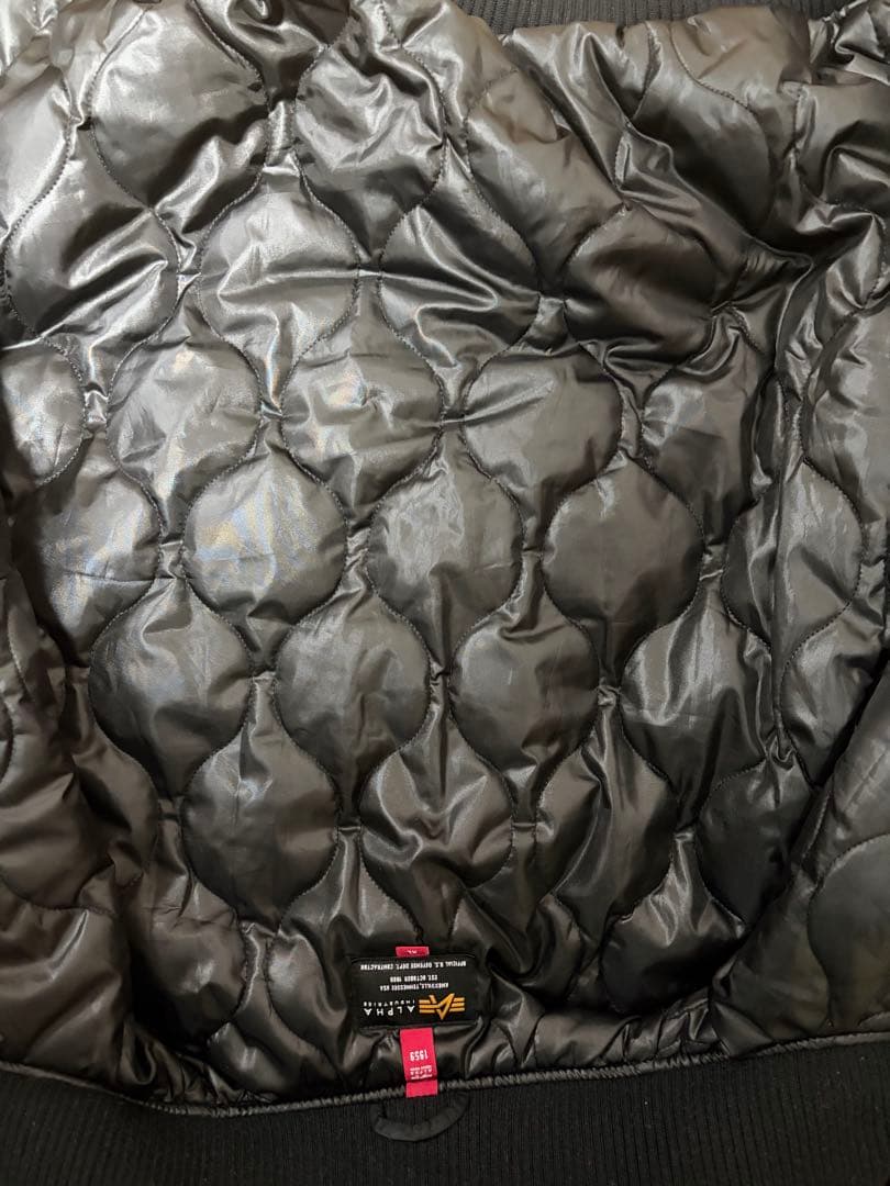 【美品・XL】ALPHA MA-1 フード着脱式 ブラック 定番人気