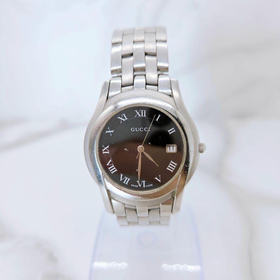 GUCCI 5500M メンズ 腕時計 シルバー クオーツ 電池交換済み