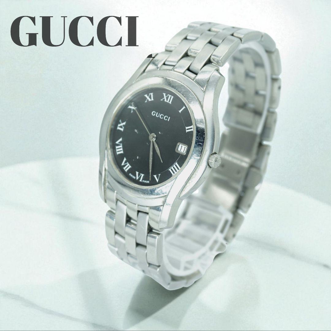 GUCCI 5500M メンズ 腕時計 シルバー クオーツ 電池交換済み