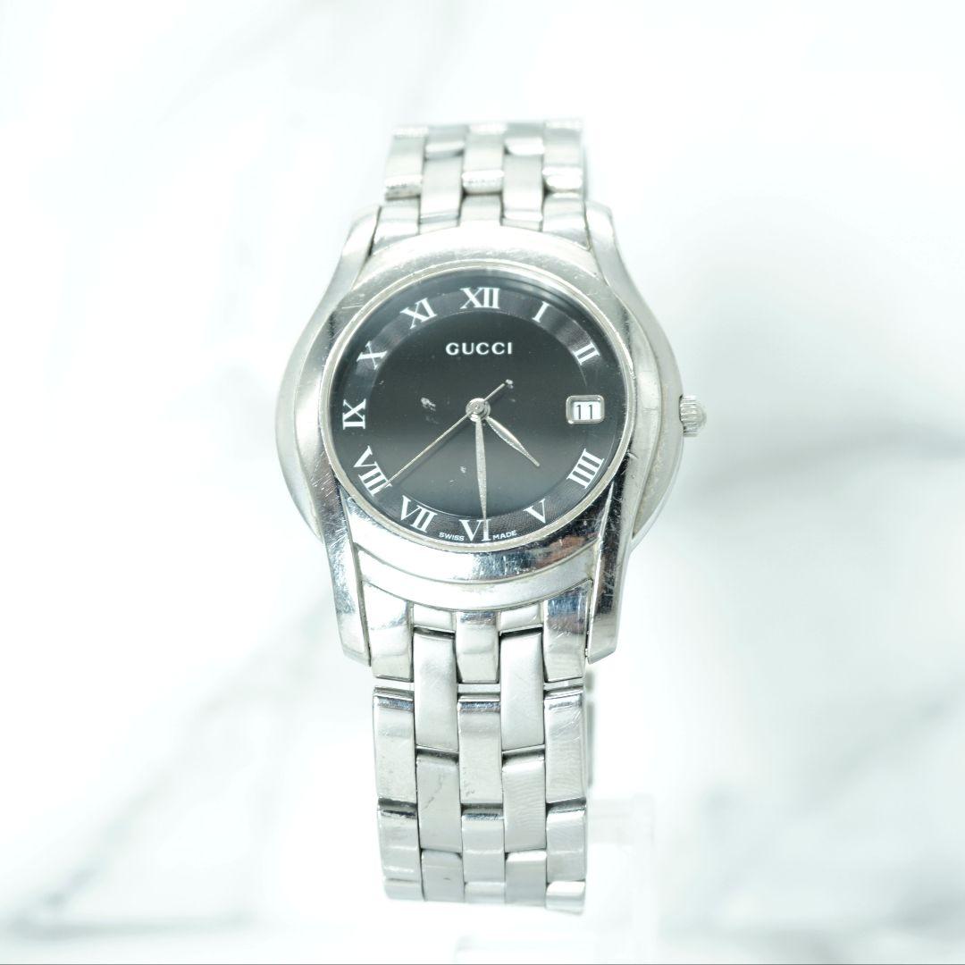GUCCI 5500M メンズ 腕時計 シルバー クオーツ 電池交換済み