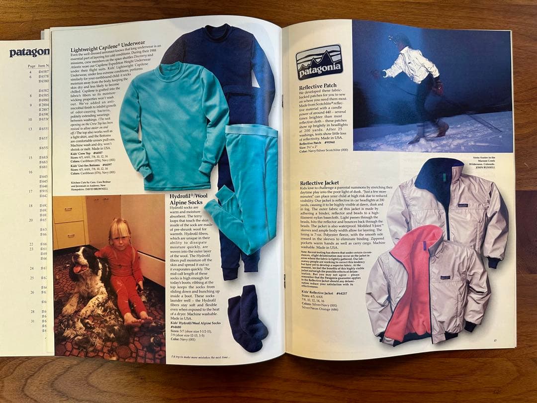 patagonia kids カタログ1989 fall