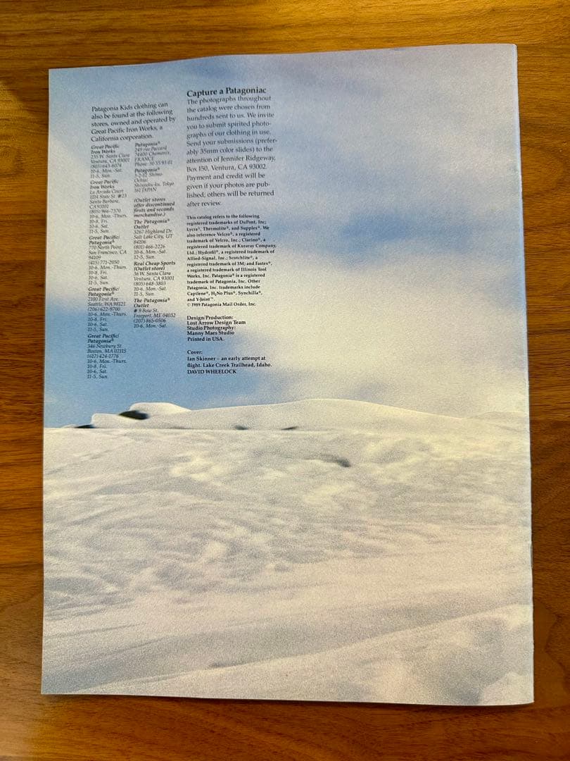patagonia kids カタログ1989 fall