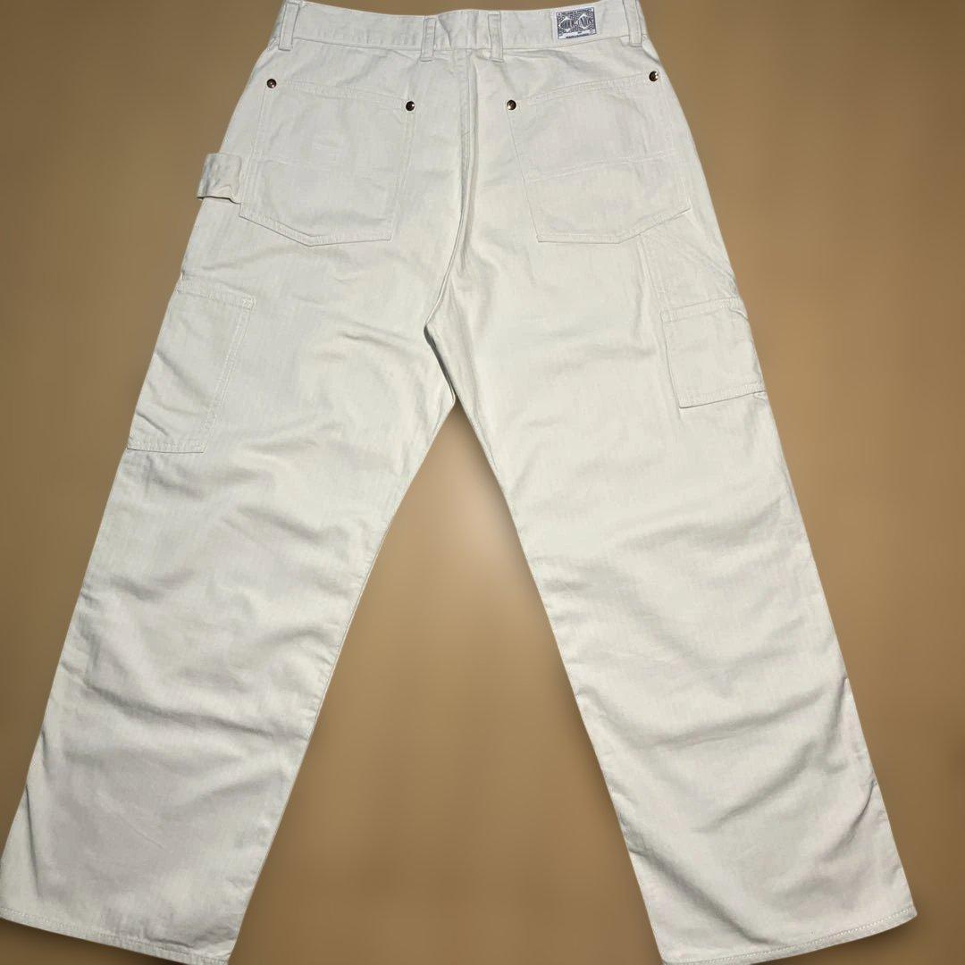 リアルマッコイズ　ホワイトHBTダブルニーワークパンツ　W30 ペインターパンツ