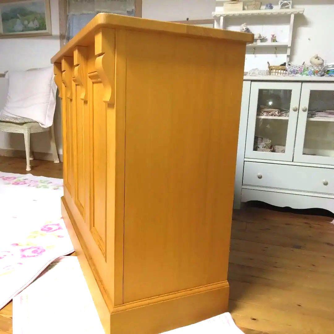 美品　ショップカウンター♥パイン材無垢　収納スペース最大