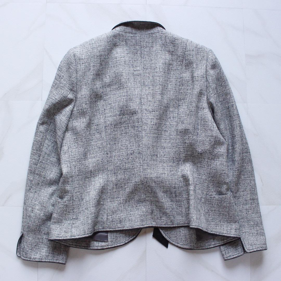 【大きいサイズ】23区 セットアップ 48 スカート ツイード リボン グレー