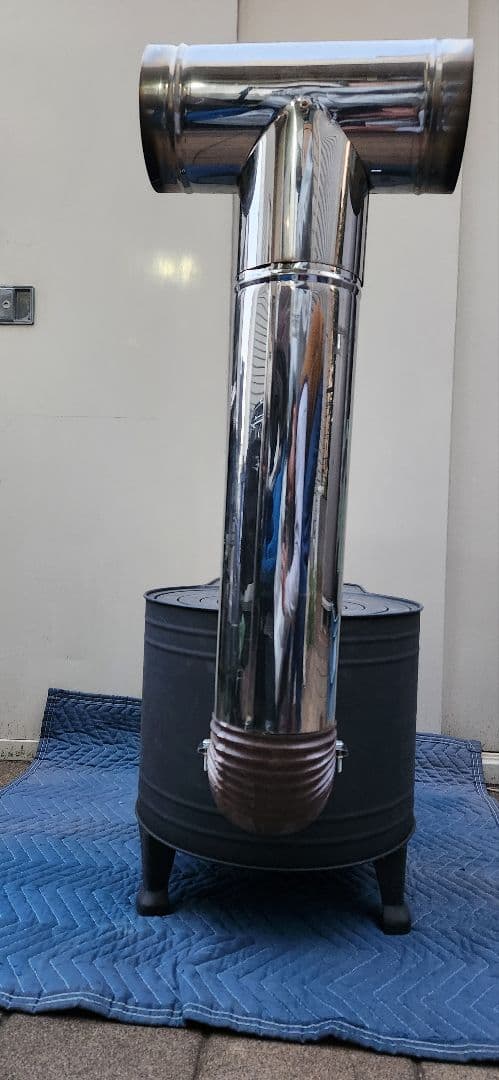 ホンマ 黒耐熱窓付時計型ストーブ ステンレ ス煙突セット 直接受渡歓迎