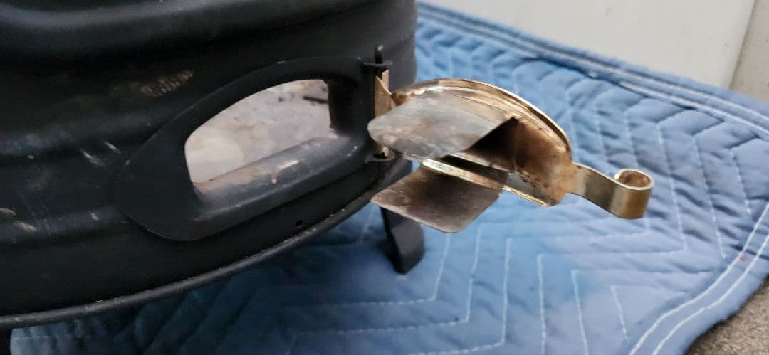 ホンマ 黒耐熱窓付時計型ストーブ ステンレ ス煙突セット 直接受渡歓迎