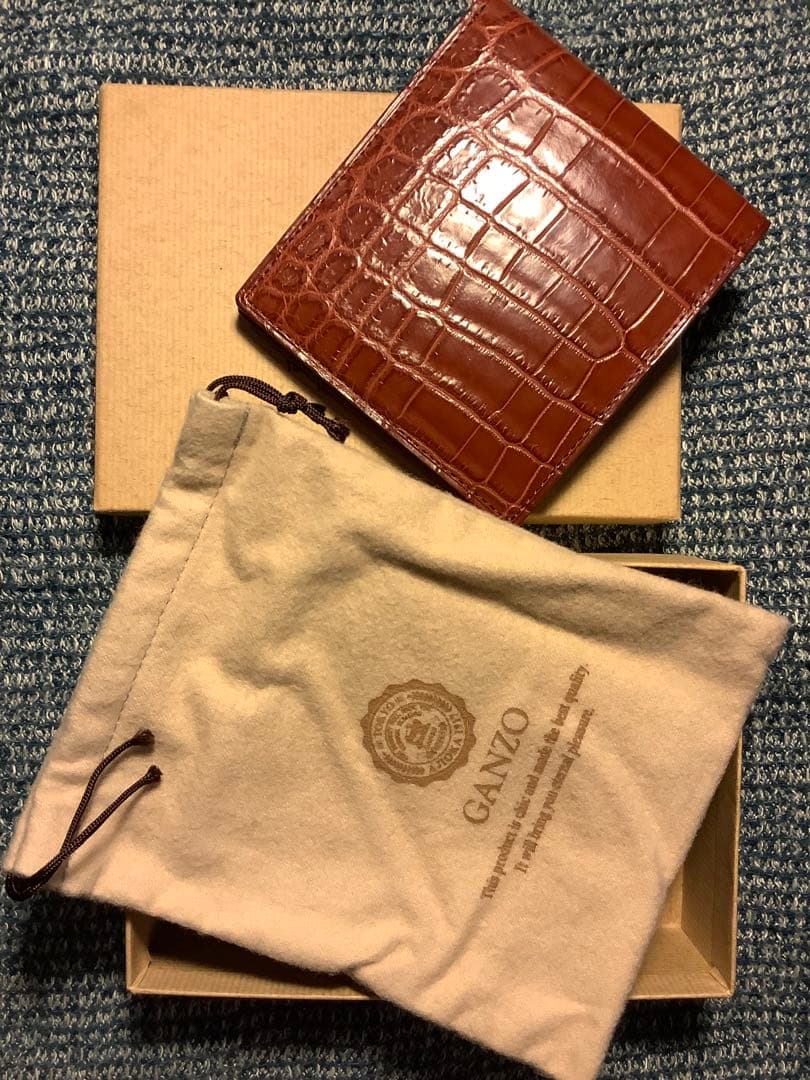 GANZO ナイルクロコ 折財布 中古 美品