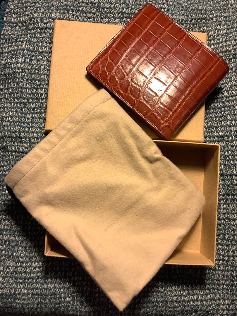 GANZO ナイルクロコ 折財布 中古 美品