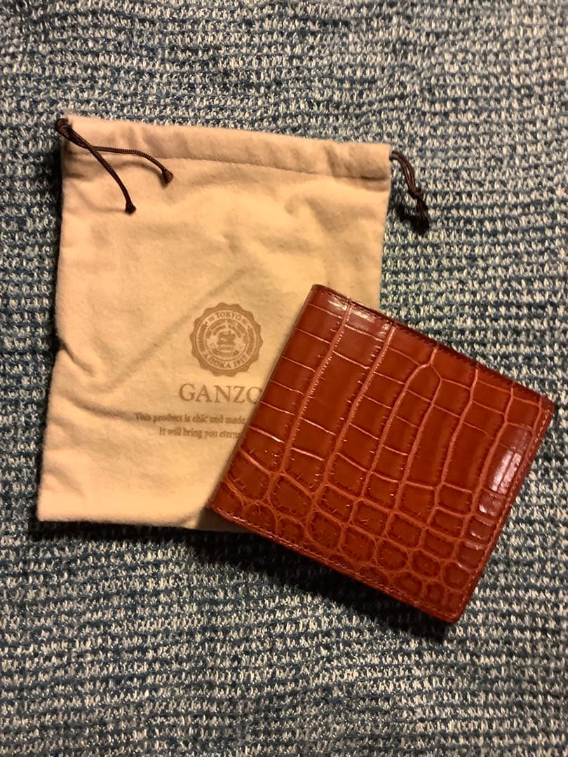GANZO ナイルクロコ 折財布 中古 美品