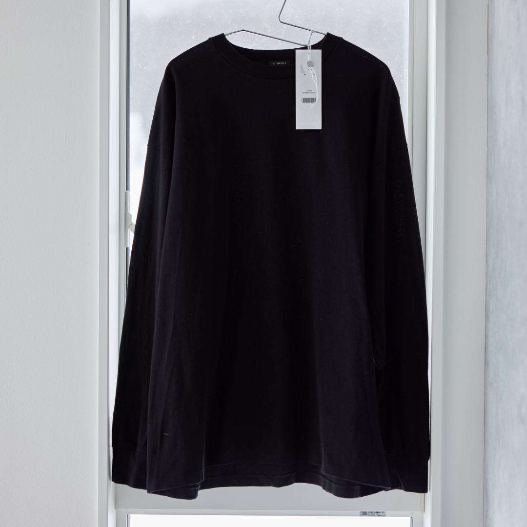 COMOLI 25AW コットンジャージ 長袖Tシャツ C03-05004 黒