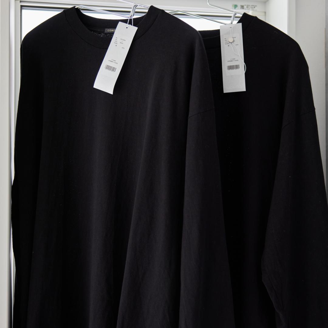 COMOLI 25AW コットンジャージ 長袖Tシャツ C03-05004 黒
