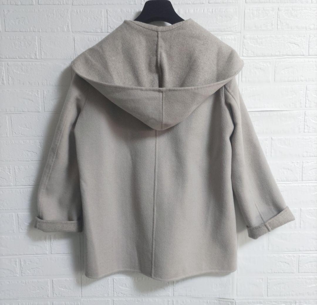 23区　ウールアンゴラ フーデットリバーコート ショート