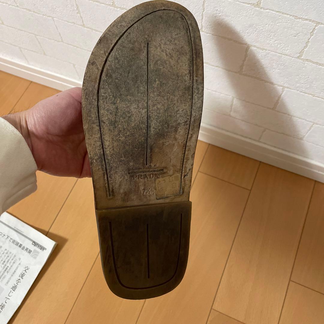 正規品　PRADA プラダ　レザー ストラップ サンダル 7.5 7 1/2
