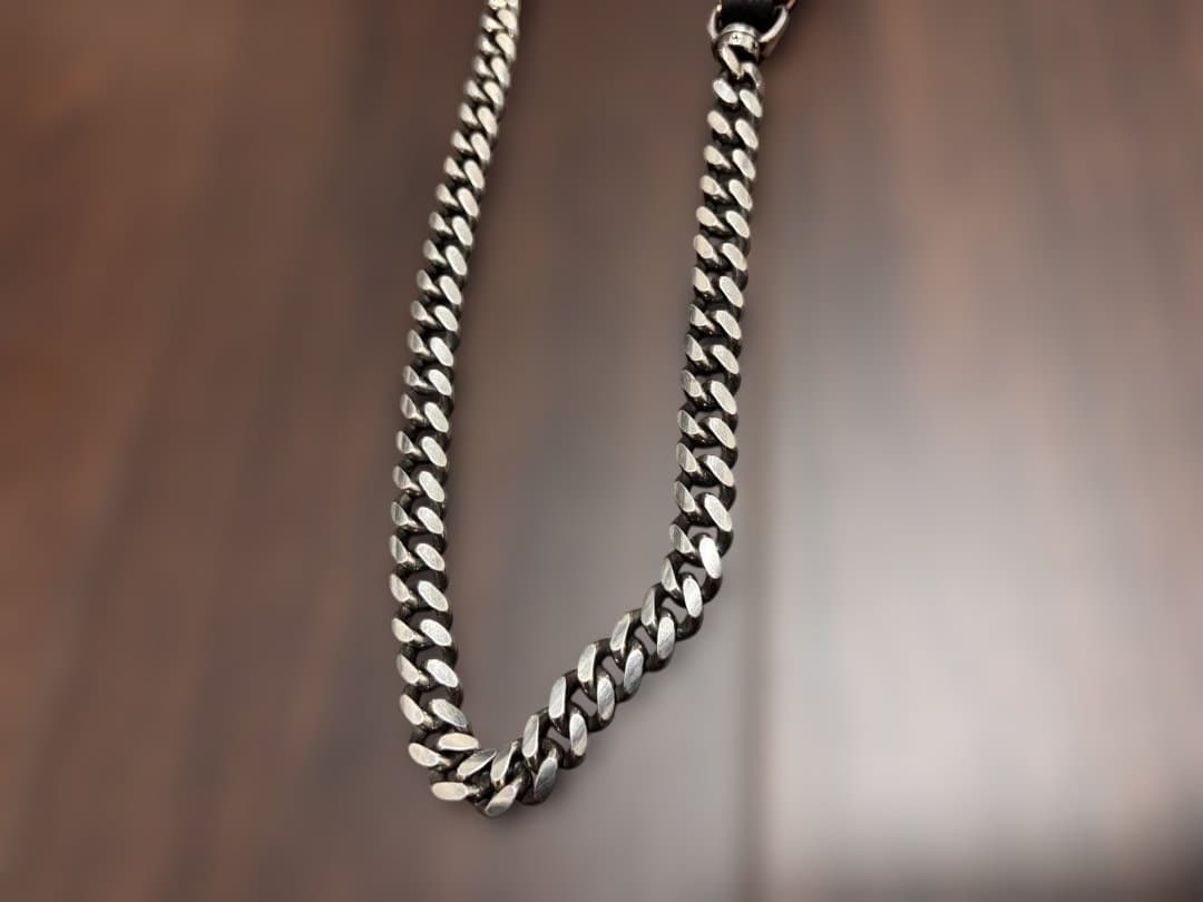 インセプション ウォレットチェーン レザー ブラックxシルバーメッキ　US