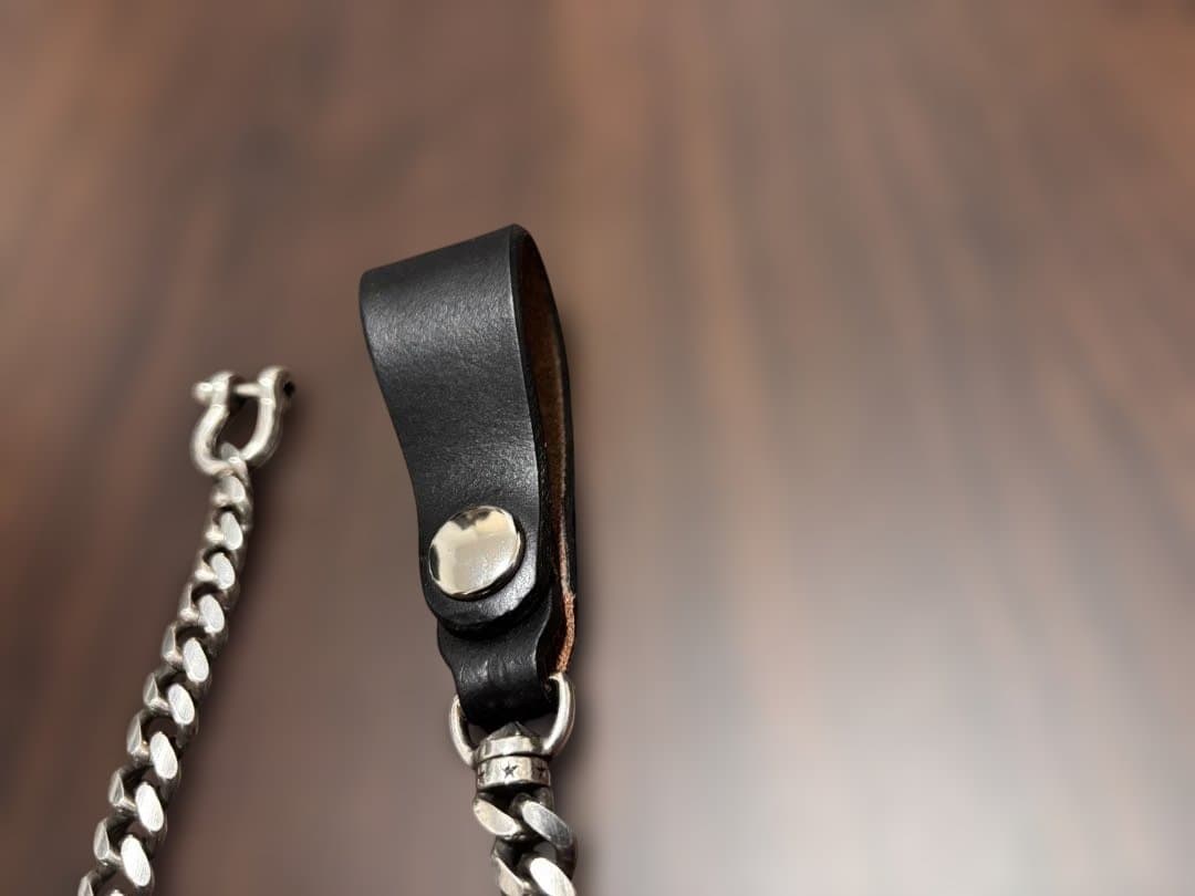 インセプション ウォレットチェーン レザー ブラックxシルバーメッキ　US