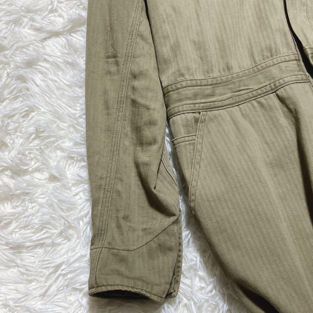 希少⭐️キャピタル　オールインワン　ワンピース　ヘリンボーン　ジップ　カーキ　S