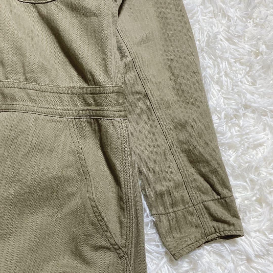 希少⭐️キャピタル　オールインワン　ワンピース　ヘリンボーン　ジップ　カーキ　S