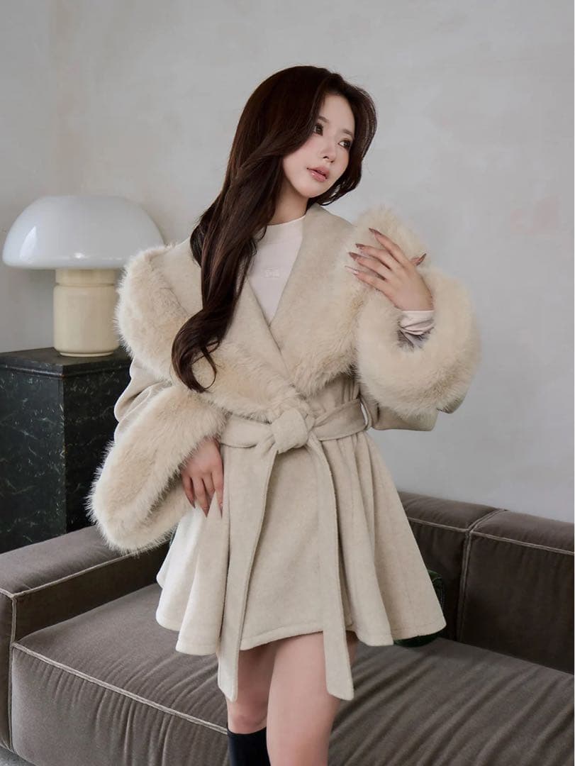 Darich ウエストベルトプリンセスラインコート BEG FLサイズ ベージュ