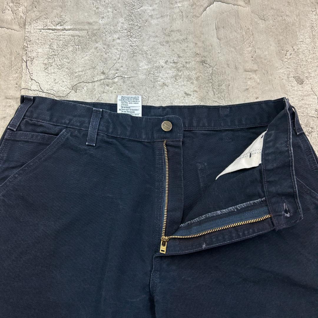 h*読様 カーハート　ダック　ペインターパンツ　ダンガリーフィット　古着　ネイビ