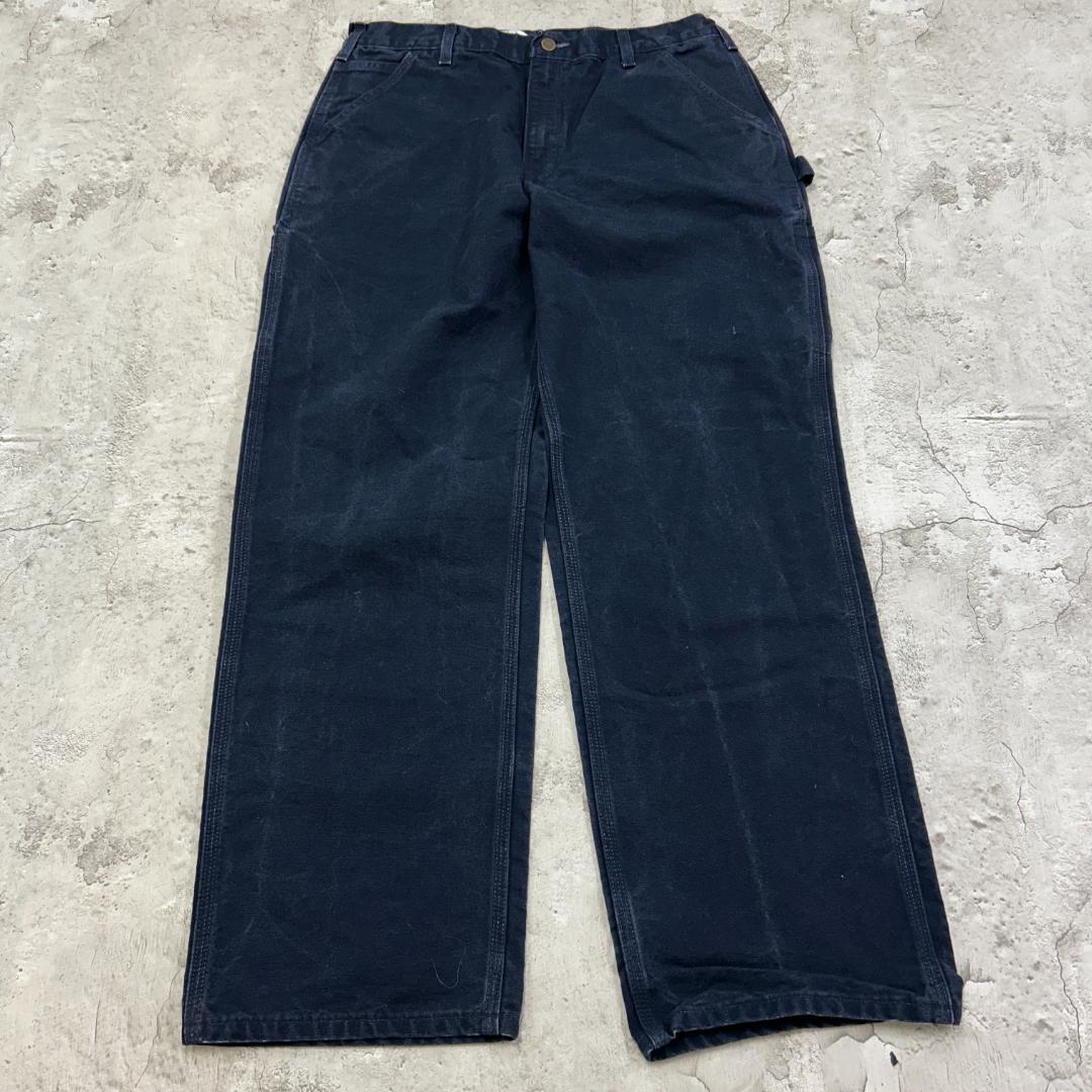 h*読様 カーハート　ダック　ペインターパンツ　ダンガリーフィット　古着　ネイビ