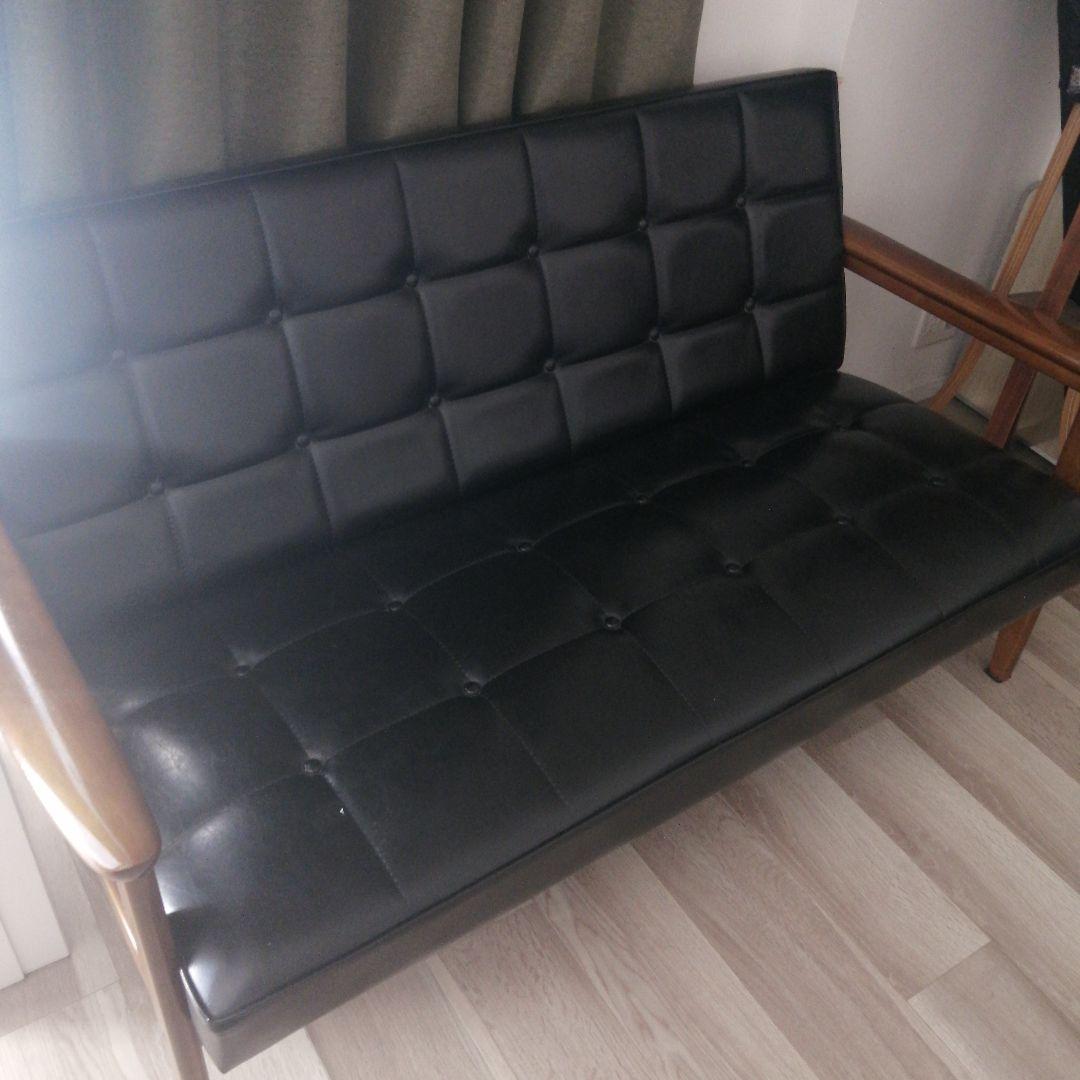 カリモク60kチェア　スタンダード　2シーター　ブラック