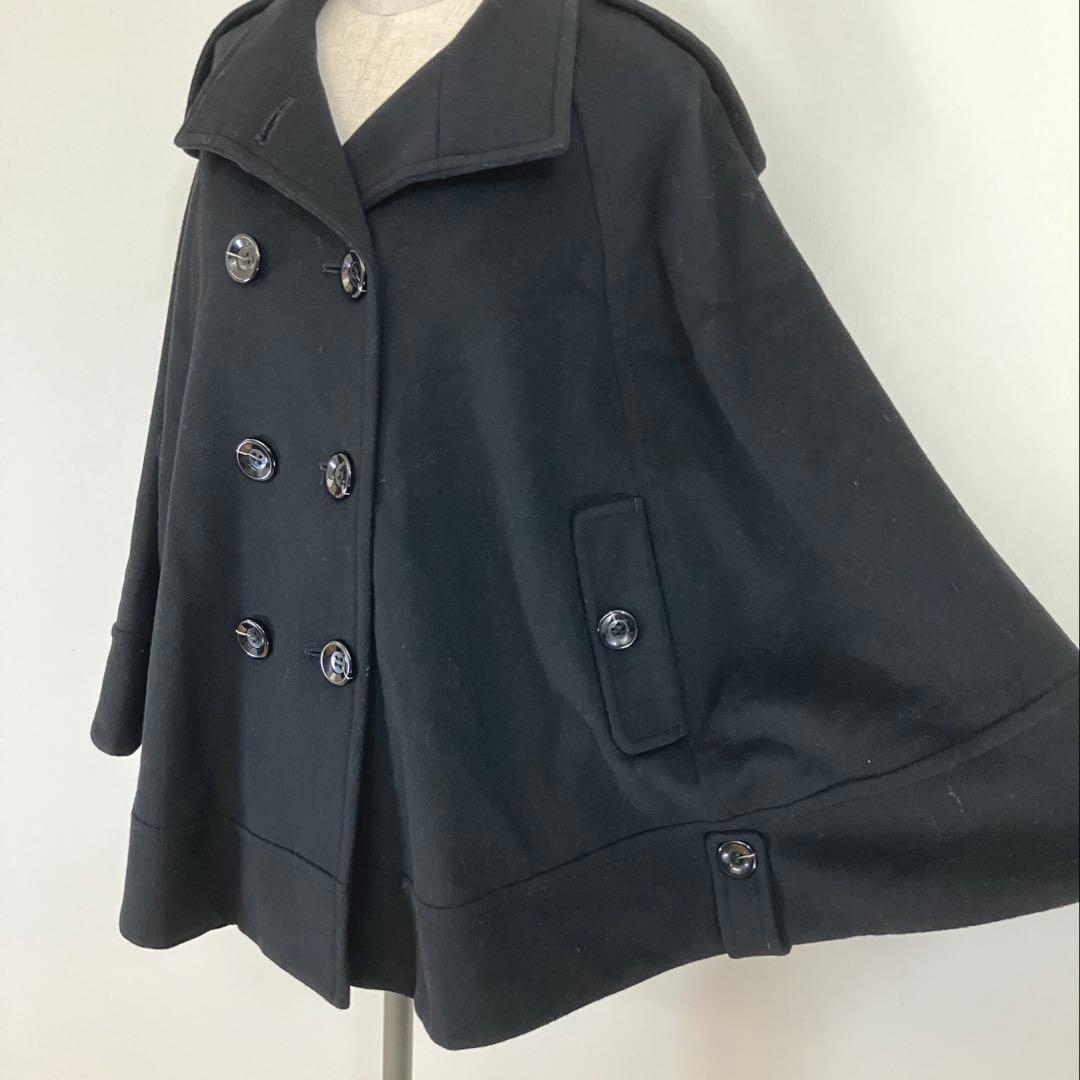 【Mサイズ】Reflect リフレクト ウール カシミヤ ポンチョ ケープコート