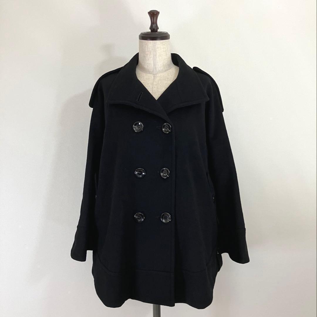 【Mサイズ】Reflect リフレクト ウール カシミヤ ポンチョ ケープコート