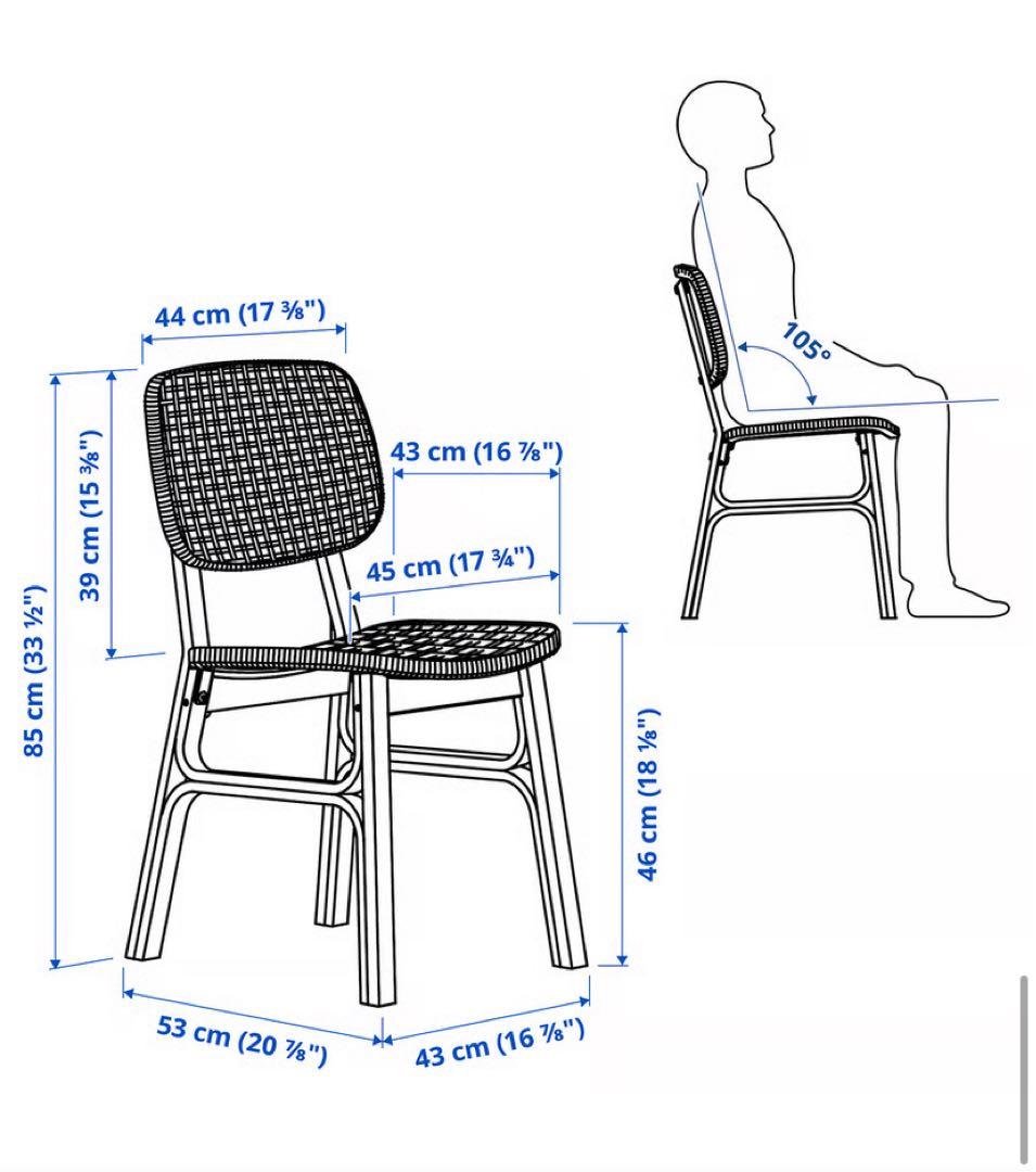 VOXLÖV ダイニングチェア 2脚