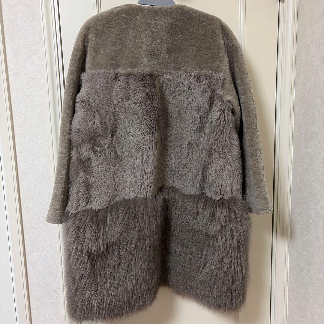 GRACE CONTINENTAL グレー ファーコート