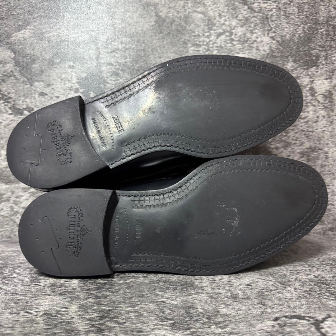 【美品】ケンフォード ペイズリー ローファー 黒 レザー 26cm