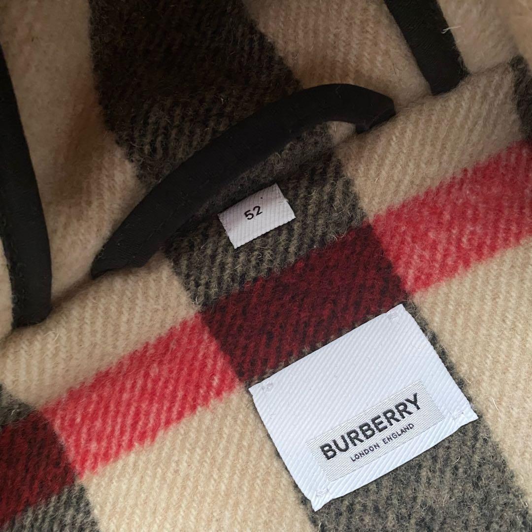 【ティッシ期】　ITL52　メガチェック　立ちフード　黒　ダッフル 100cm