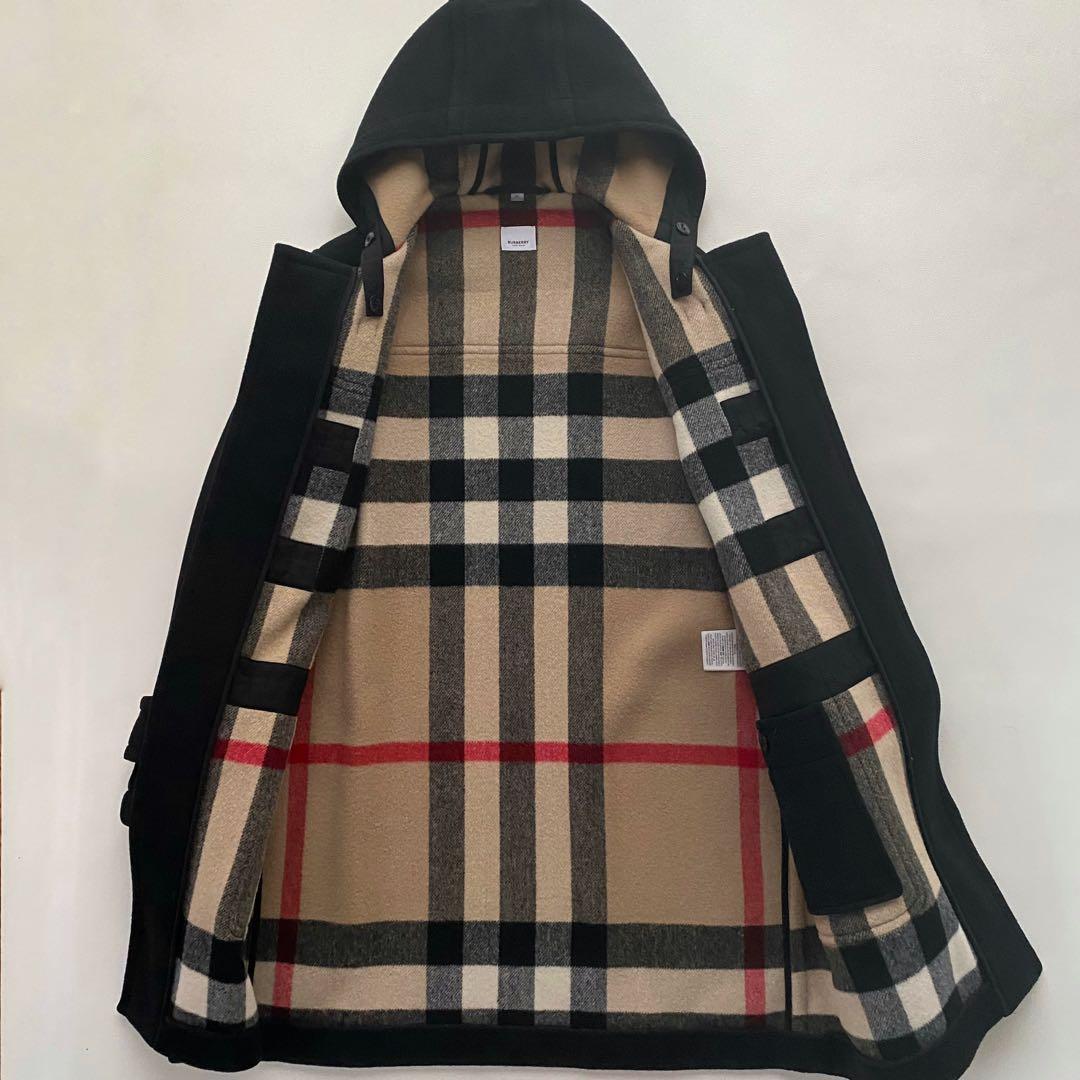 【ティッシ期】　ITL52　メガチェック　立ちフード　黒　ダッフル 100cm