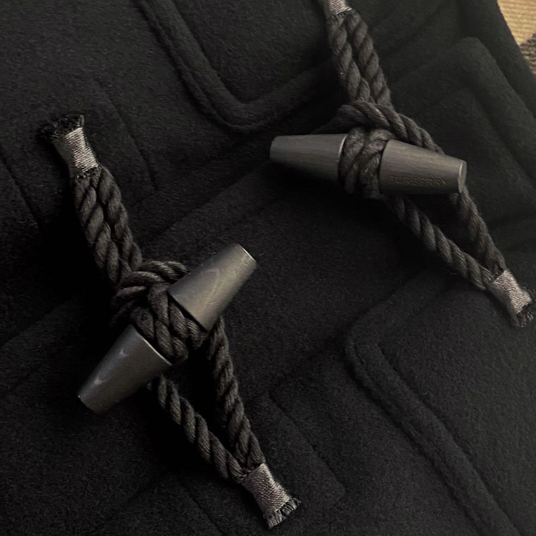 【ティッシ期】　ITL52　メガチェック　立ちフード　黒　ダッフル 100cm