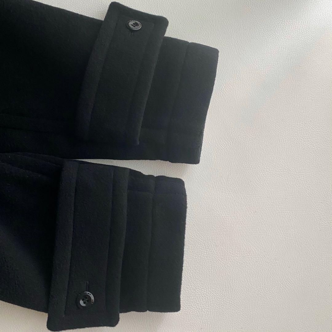 【ティッシ期】　ITL52　メガチェック　立ちフード　黒　ダッフル 100cm