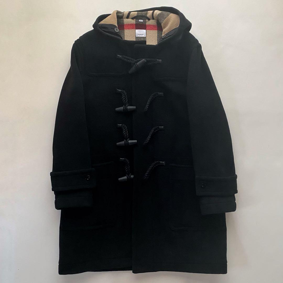 【ティッシ期】　ITL52　メガチェック　立ちフード　黒　ダッフル 100cm