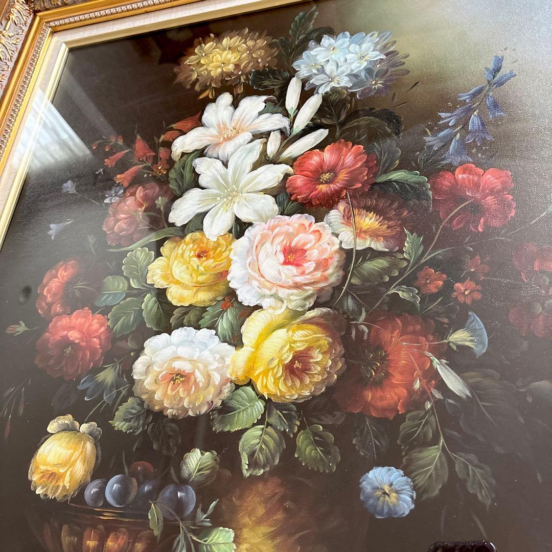 Z様ご購入☆ 絵画 Oliver 油絵 ゴールド額 F12