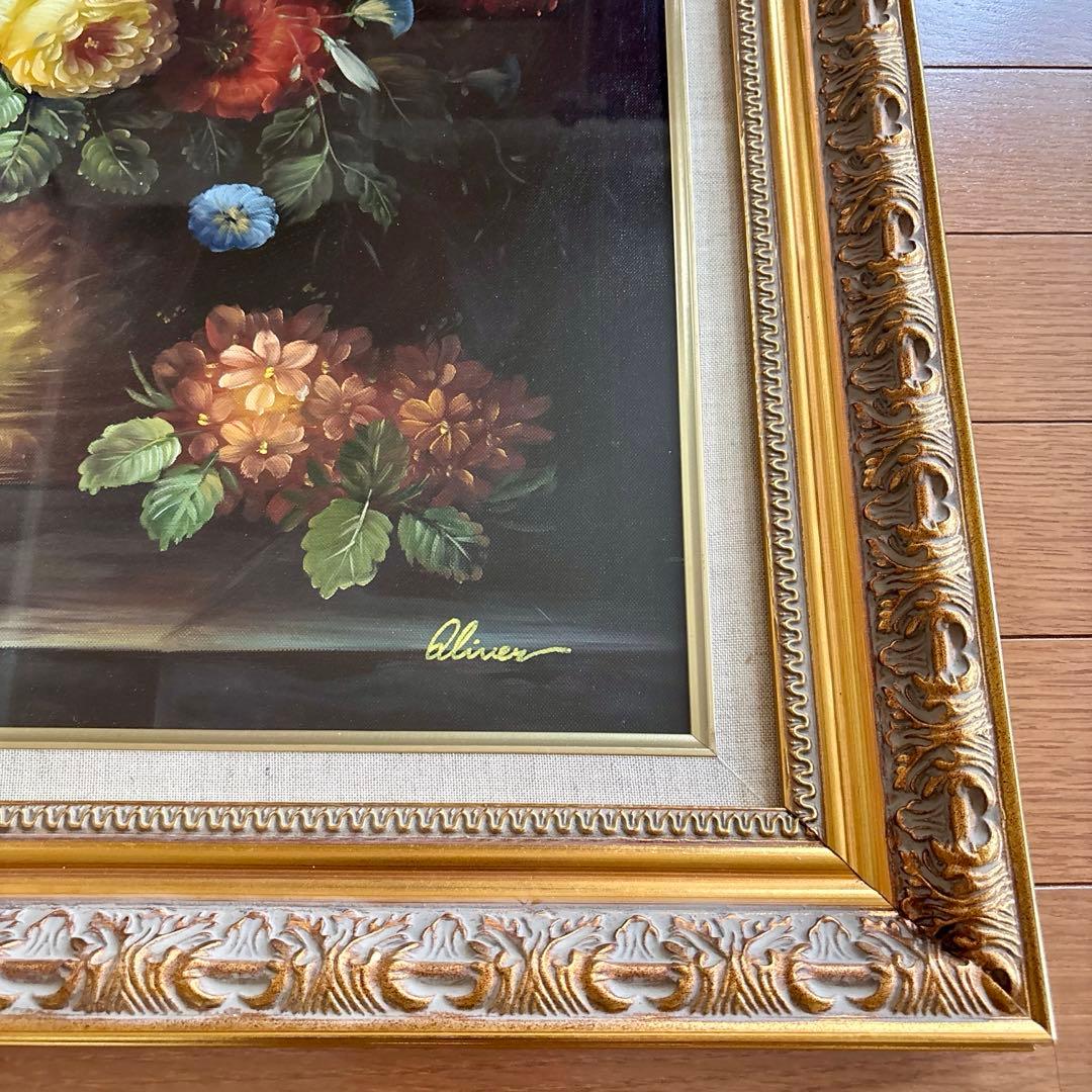 Z様ご購入☆ 絵画 Oliver 油絵 ゴールド額 F12