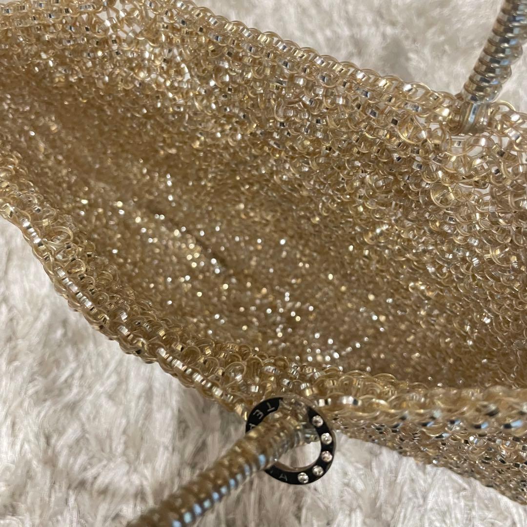 アンテプリマ　ワイヤーバック　スタンダード　スクエア　ゴールドパーティーバッグ