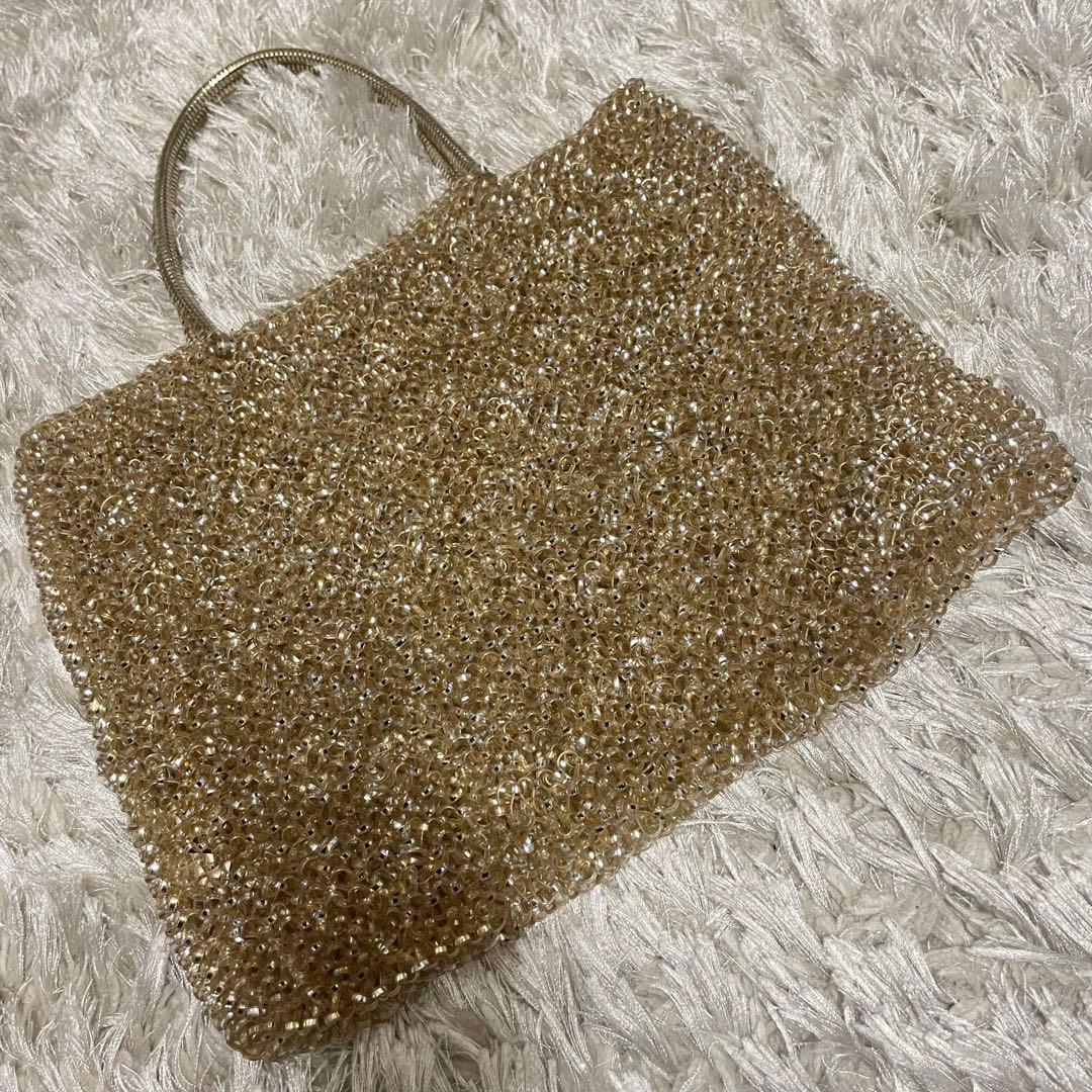 アンテプリマ　ワイヤーバック　スタンダード　スクエア　ゴールドパーティーバッグ