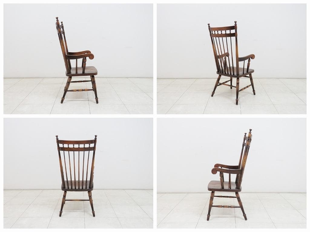 ■飛騨産業 キツツキ■ウィンザーチェア■ダイニング アーム■ナラ材■スポーク■②