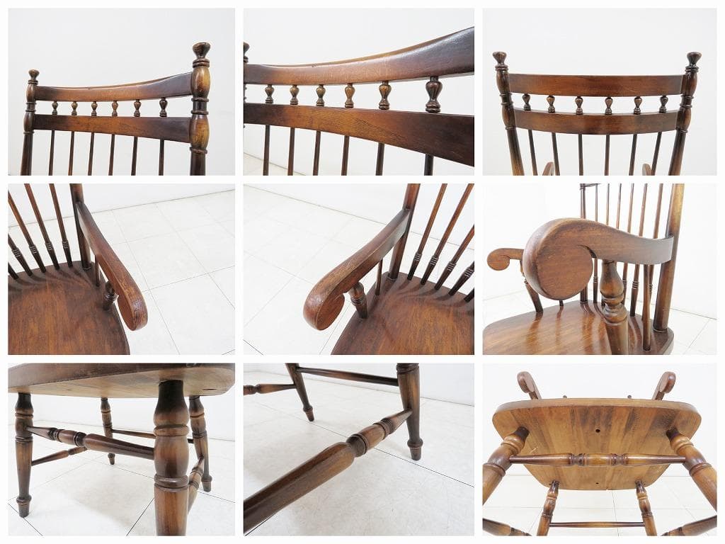 ■飛騨産業 キツツキ■ウィンザーチェア■ダイニング アーム■ナラ材■スポーク■②