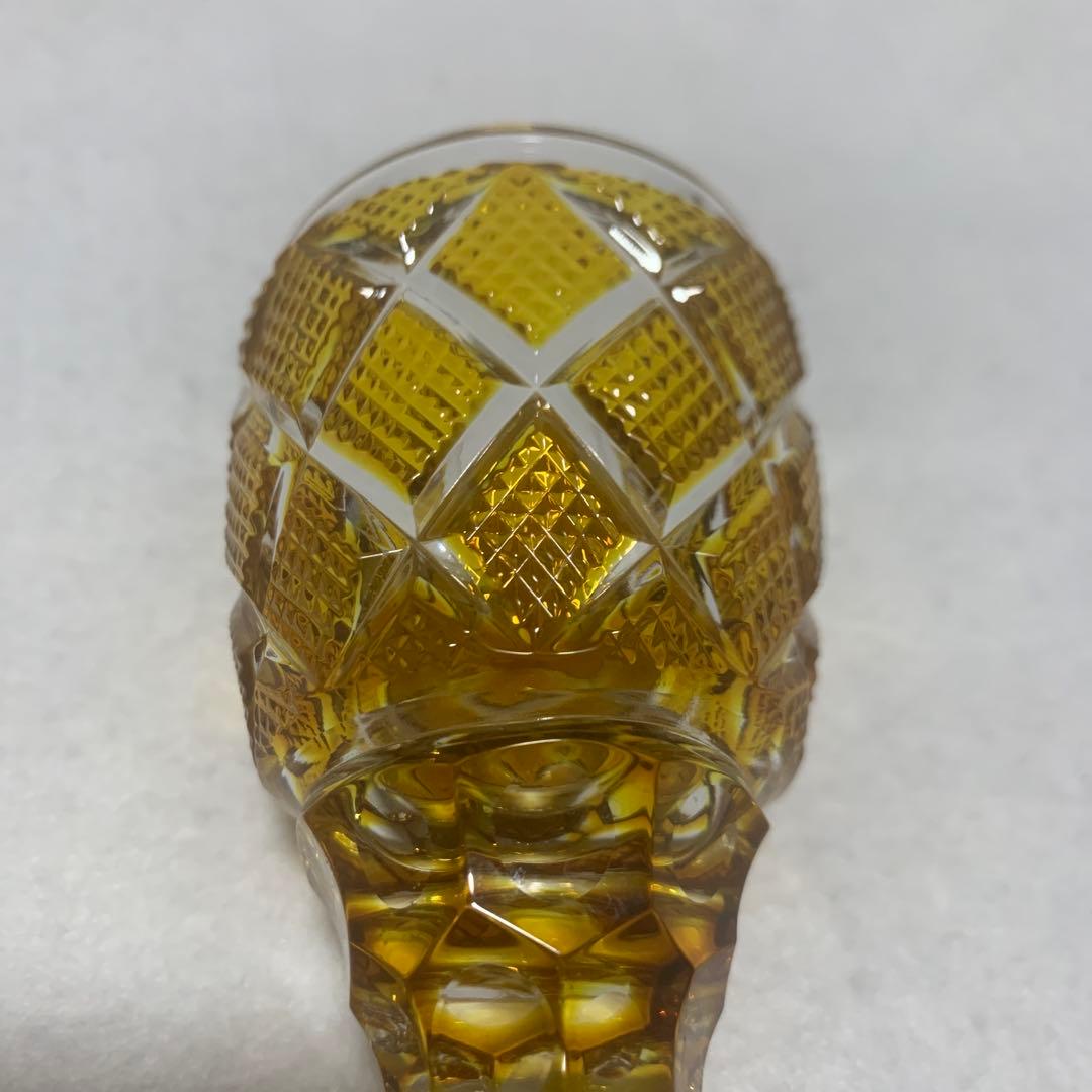 薩摩切子　脚付杯訳あり