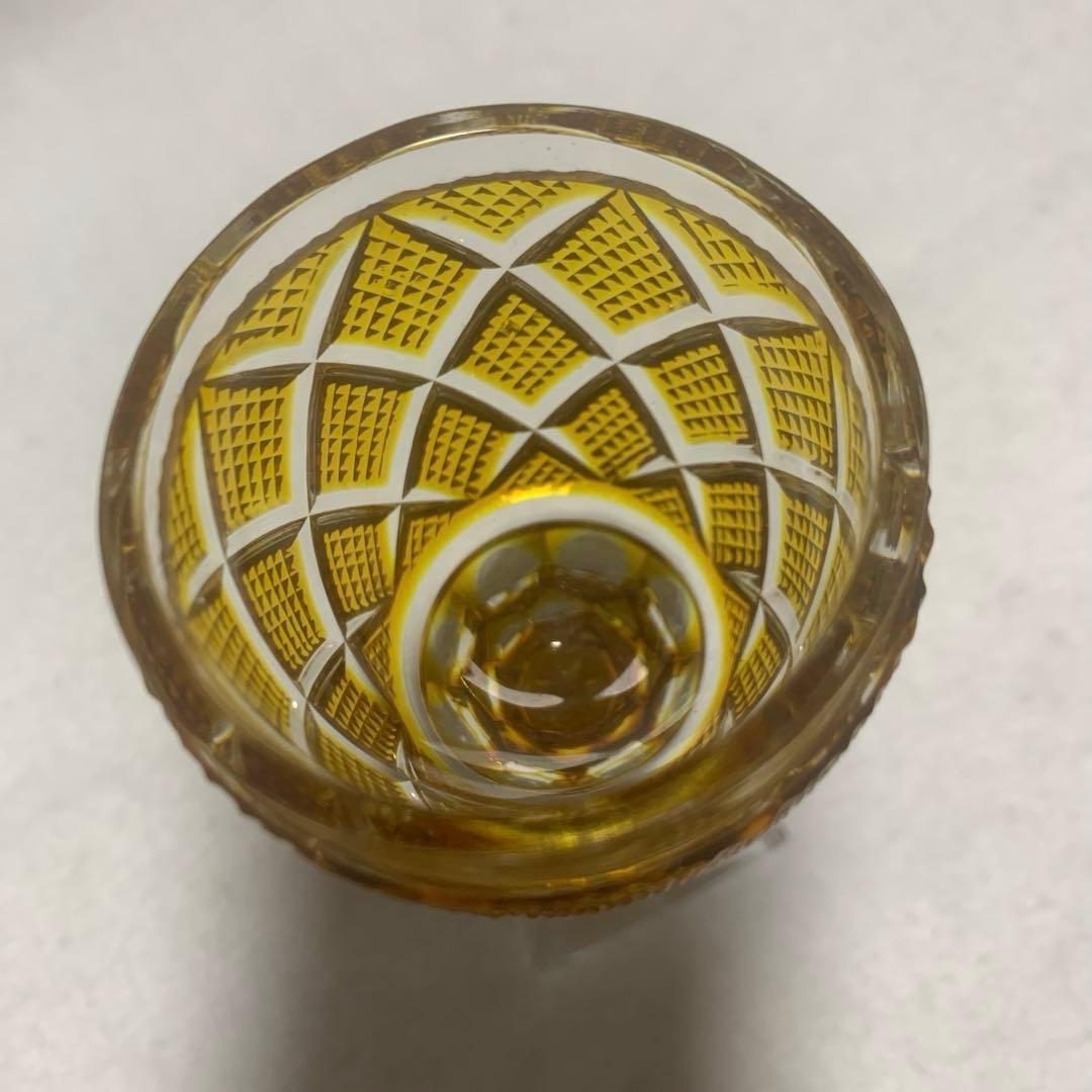 薩摩切子　脚付杯訳あり